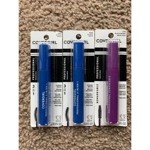 Three CoverGirl Professional Washable Mascara, Very Brown 200, 0.3 fl oz
